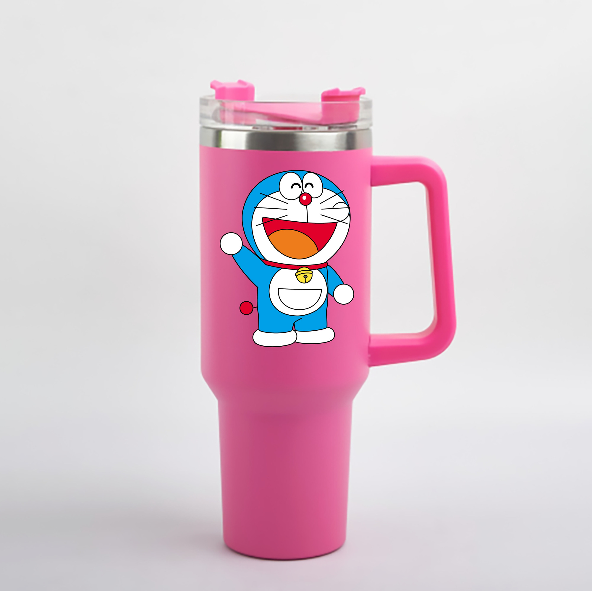 （画像用） ドラえもん Doraemon 1200mL車用タンブラー - クリスタルステッカー（プラスチックストロー付き）